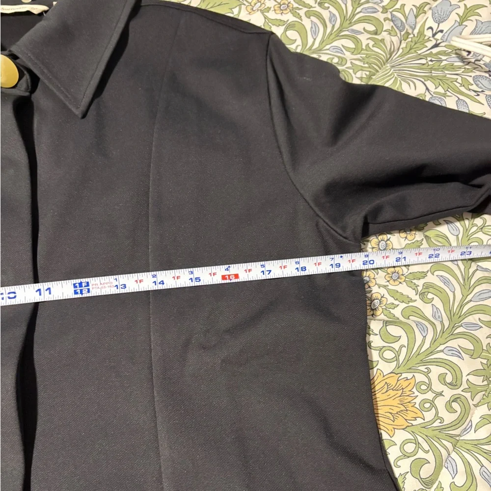 Soft Surroundings Black Mattea Faux Leather Cuff Tunic Shirt - Picture 8 of 12